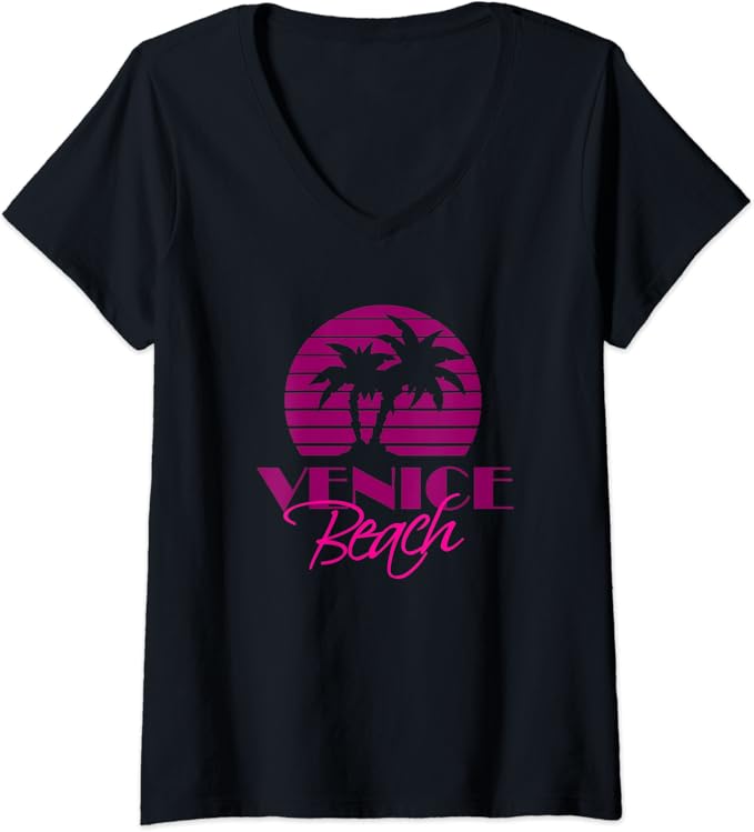 Damen Venice Beach TShirt mit VAusschnitt Amazon.de Bekleidung